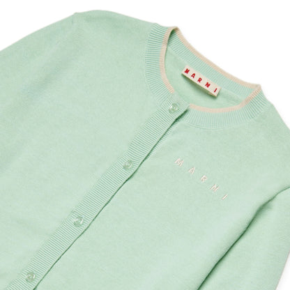 女童浅绿色棉针织开衫