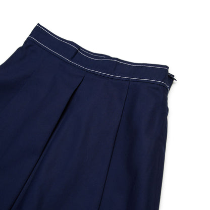 女童藏青色刺绣Logo短裙