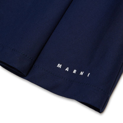 女童藏青色刺绣Logo短裙