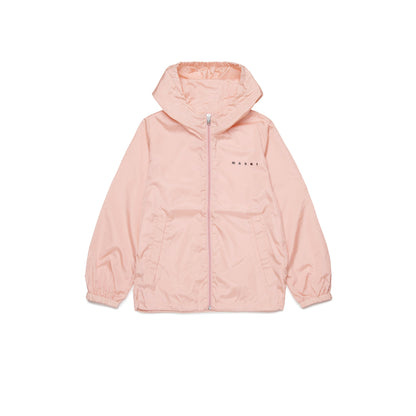 女童粉色连帽拉链夹克