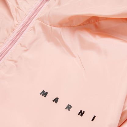 女童粉色连帽拉链夹克