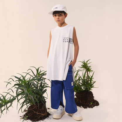 儿童白色Logo棉连衣裙