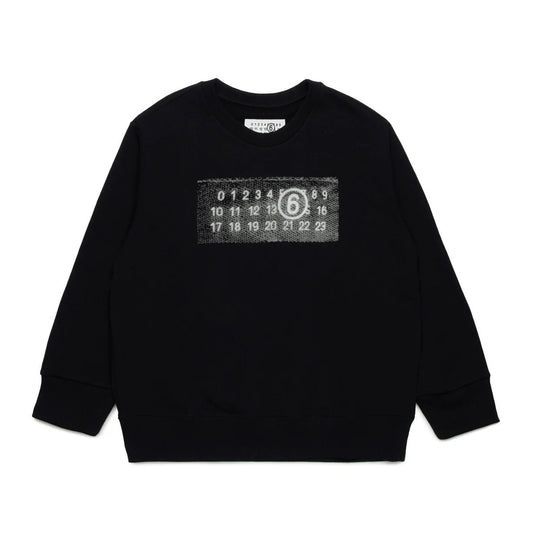 女童黑色Logo棉卫衣