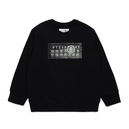 女童黑色Logo棉卫衣