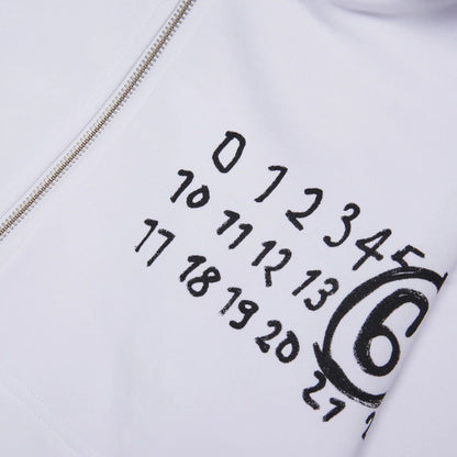 儿童白色Logo棉拉链上衣