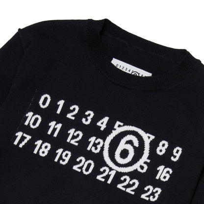 儿童黑色棉针织毛衣