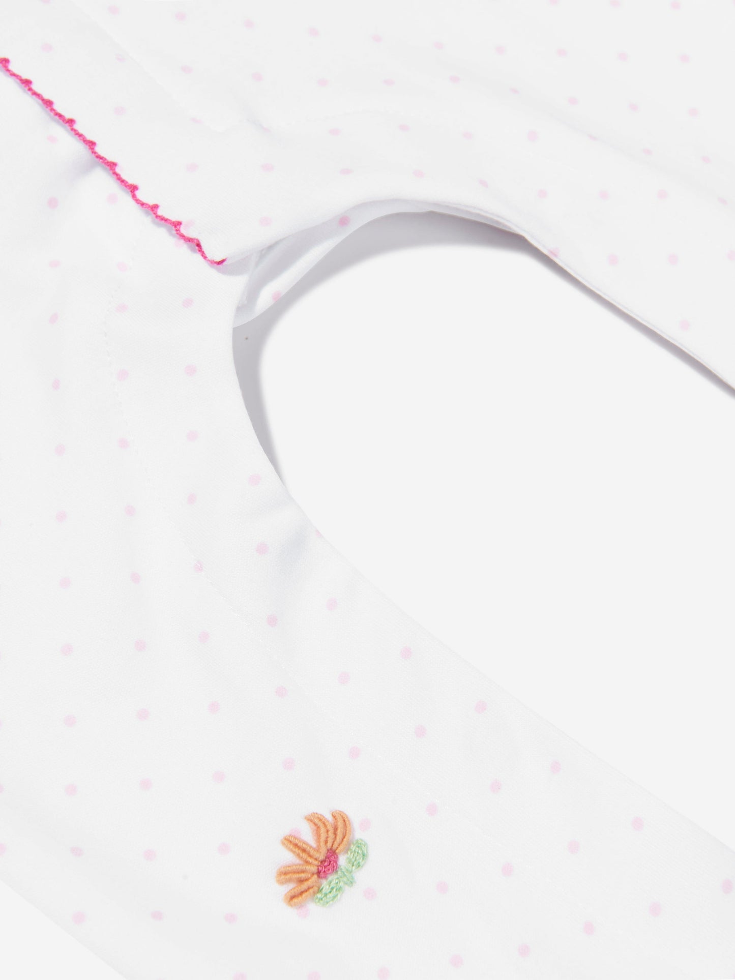 木兰宝宝女婴刺绣荷叶边婴儿连体衣（白色）