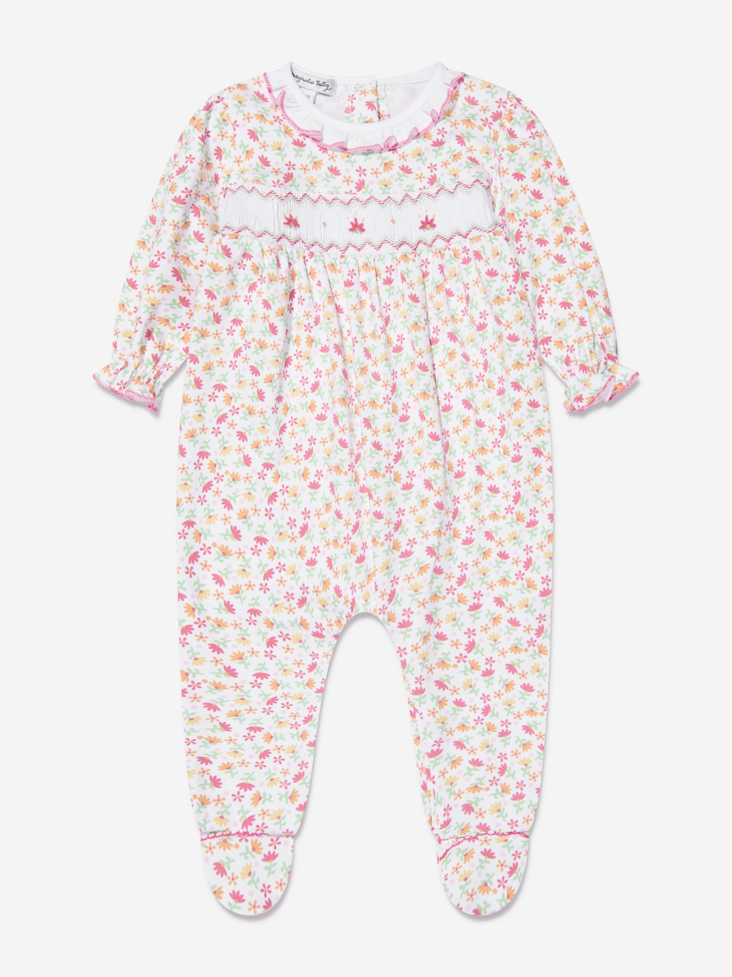 Magnolia Baby 女婴褶饰婴儿连体衣（粉色）