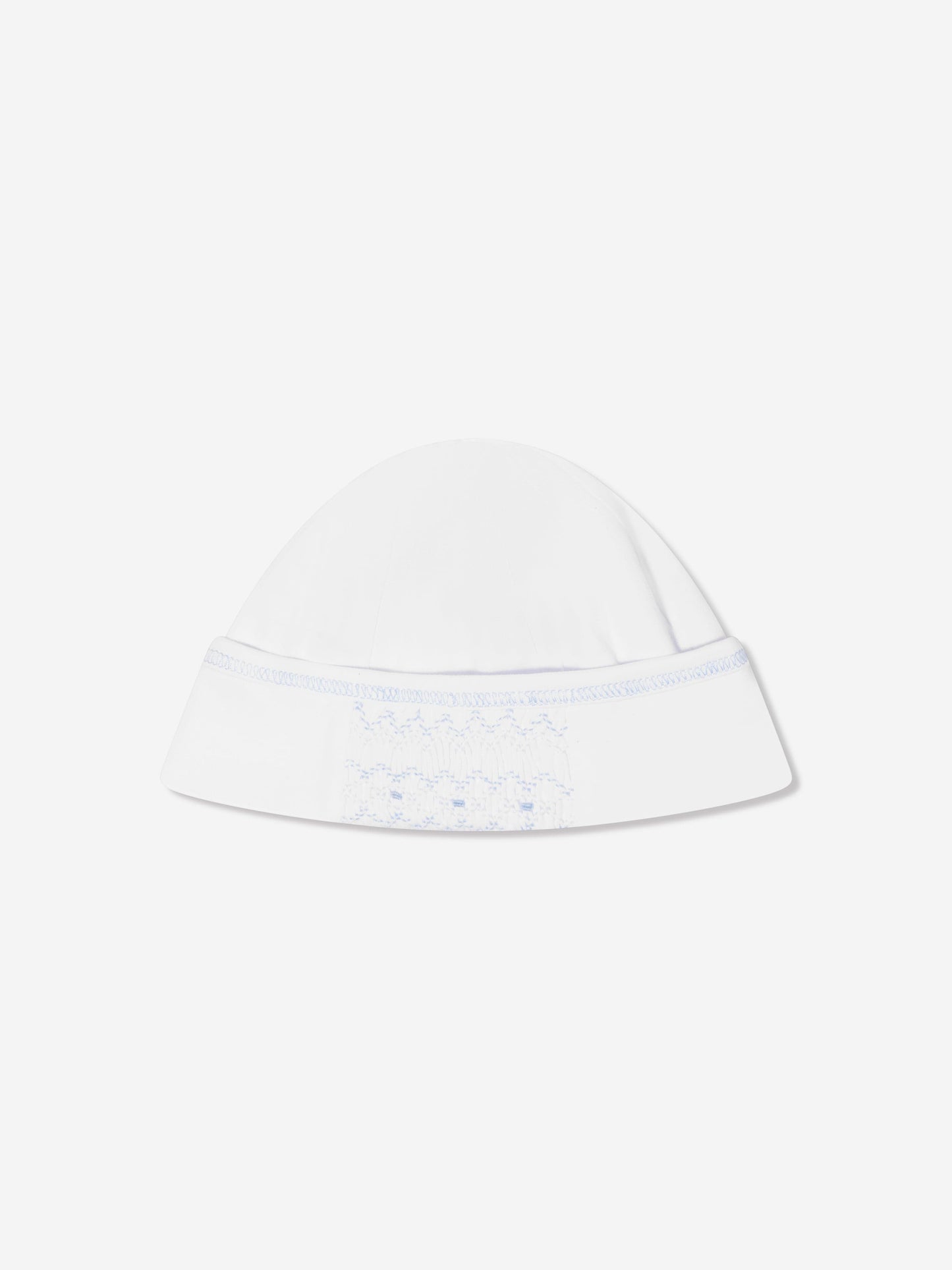 木兰宝宝男婴白色褶饰帽子