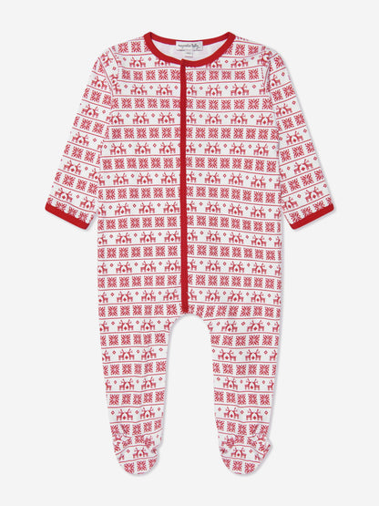 Magnolia Baby 婴儿 Fair Isle 婴儿连体衣（红色）