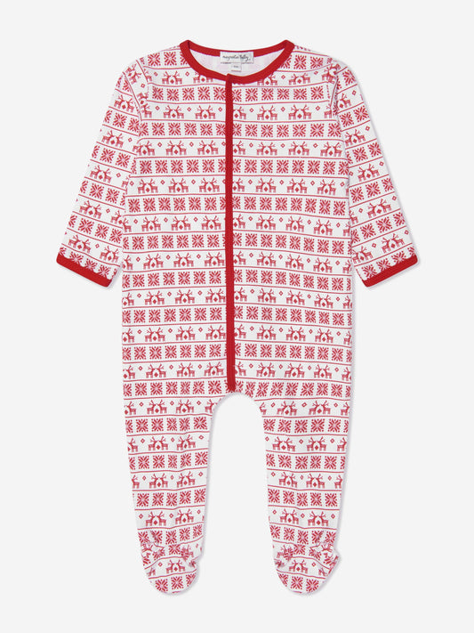 Magnolia Baby 婴儿 Fair Isle 婴儿连体衣（红色）
