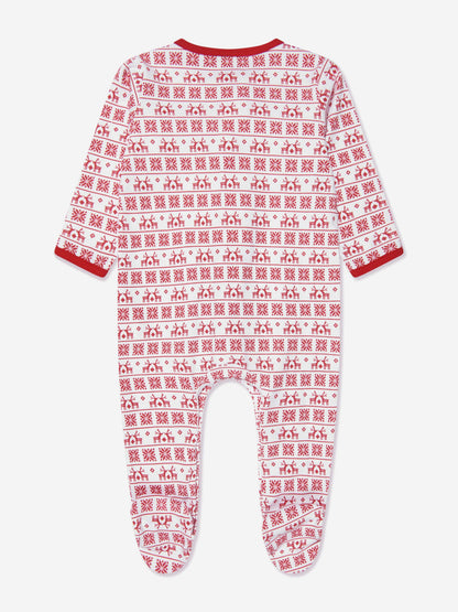 Magnolia Baby 婴儿 Fair Isle 婴儿连体衣（红色）