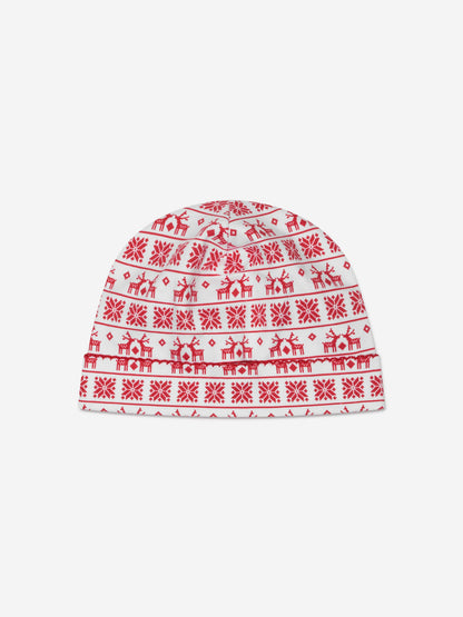 红色木兰宝宝婴儿 Fair Isle 帽子