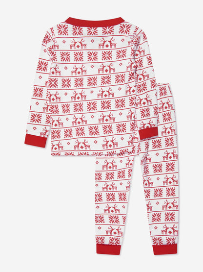 Magnolia Baby 儿童 Fair Isle 长款睡衣（红色）