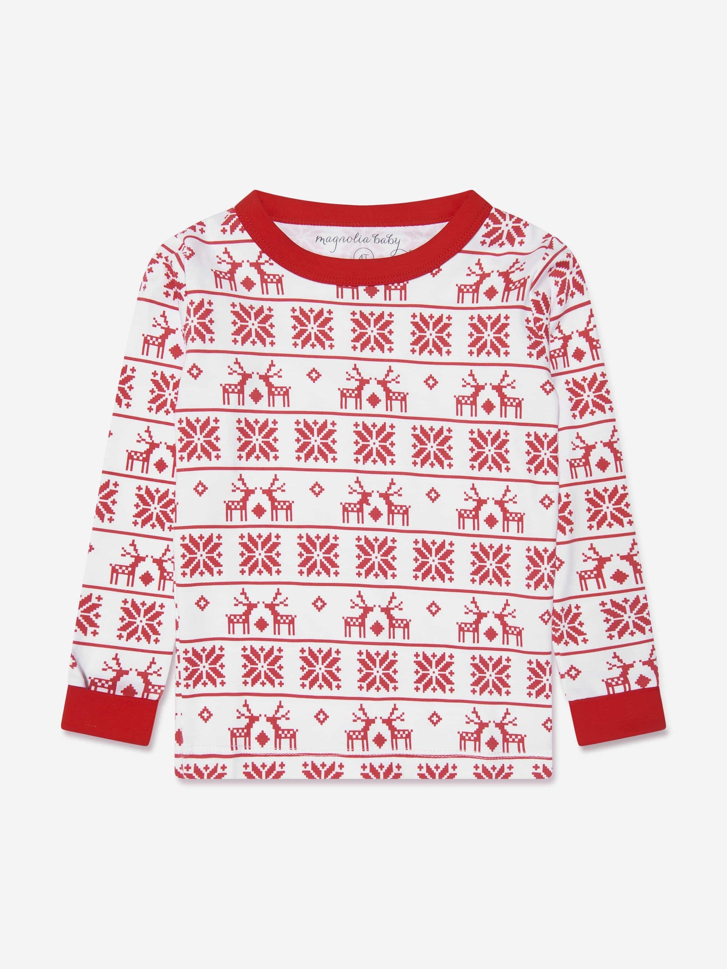 Magnolia Baby 儿童 Fair Isle 长款睡衣（红色）