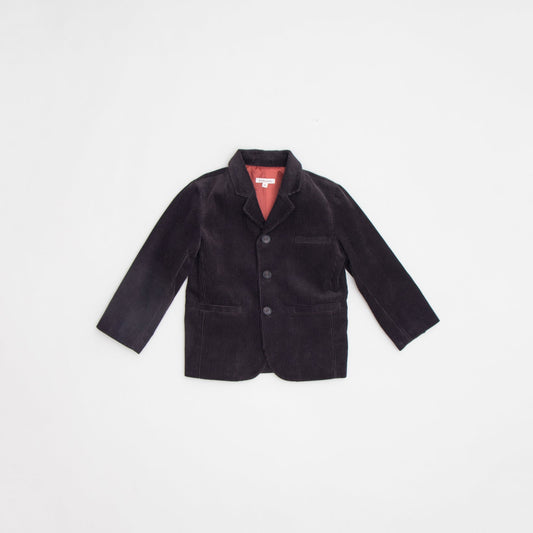 儿童深棕色灯芯绒外套