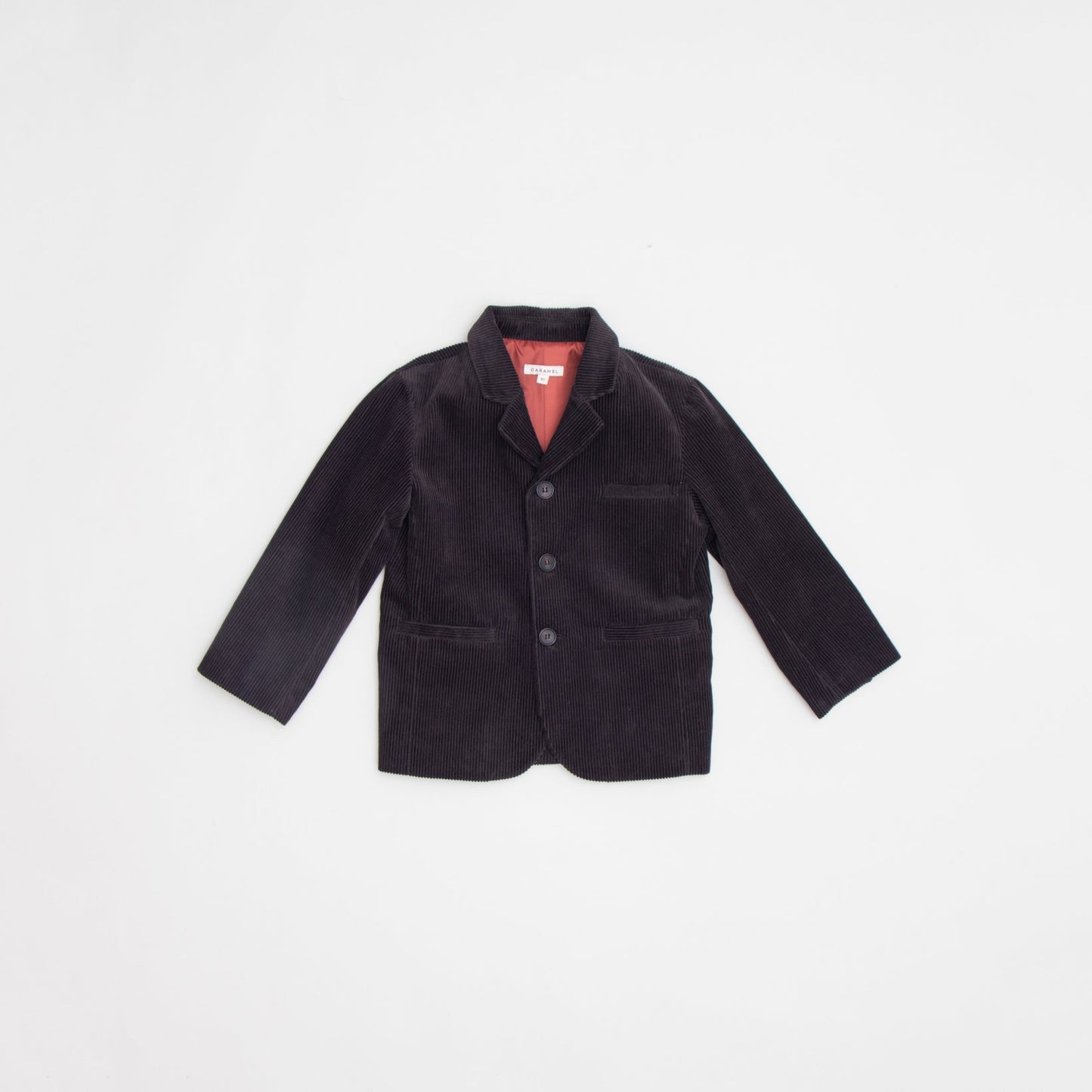 儿童深棕色灯芯绒外套