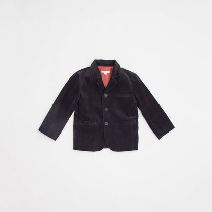 儿童深棕色灯芯绒外套