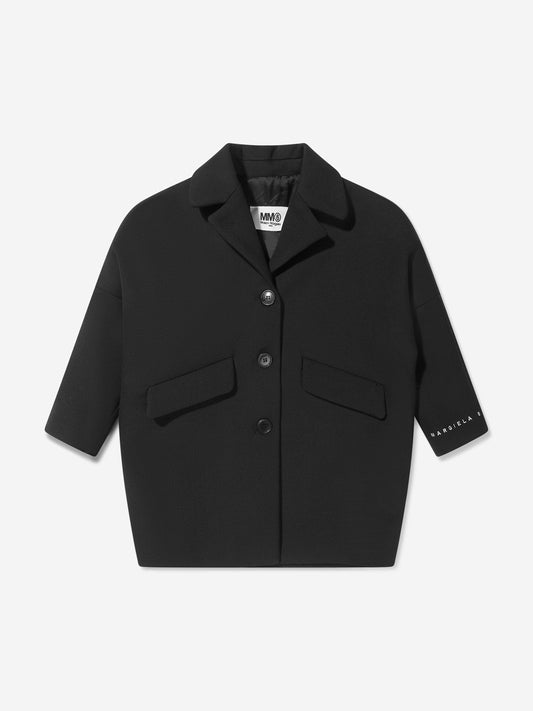 MM6 Maison Margiela 儿童羊毛背面徽标大衣