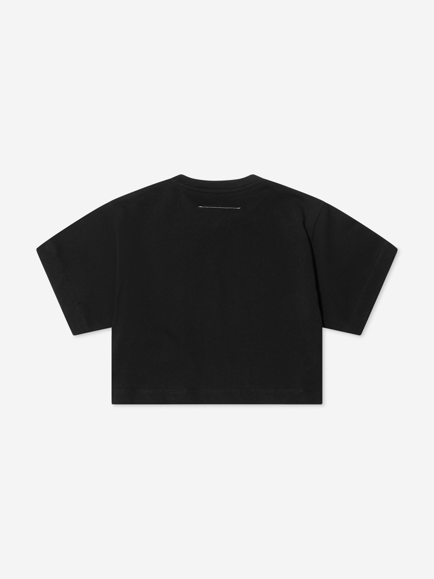 MM6 Maison Margiela 儿童短款徽标印花 T 恤（黑色）