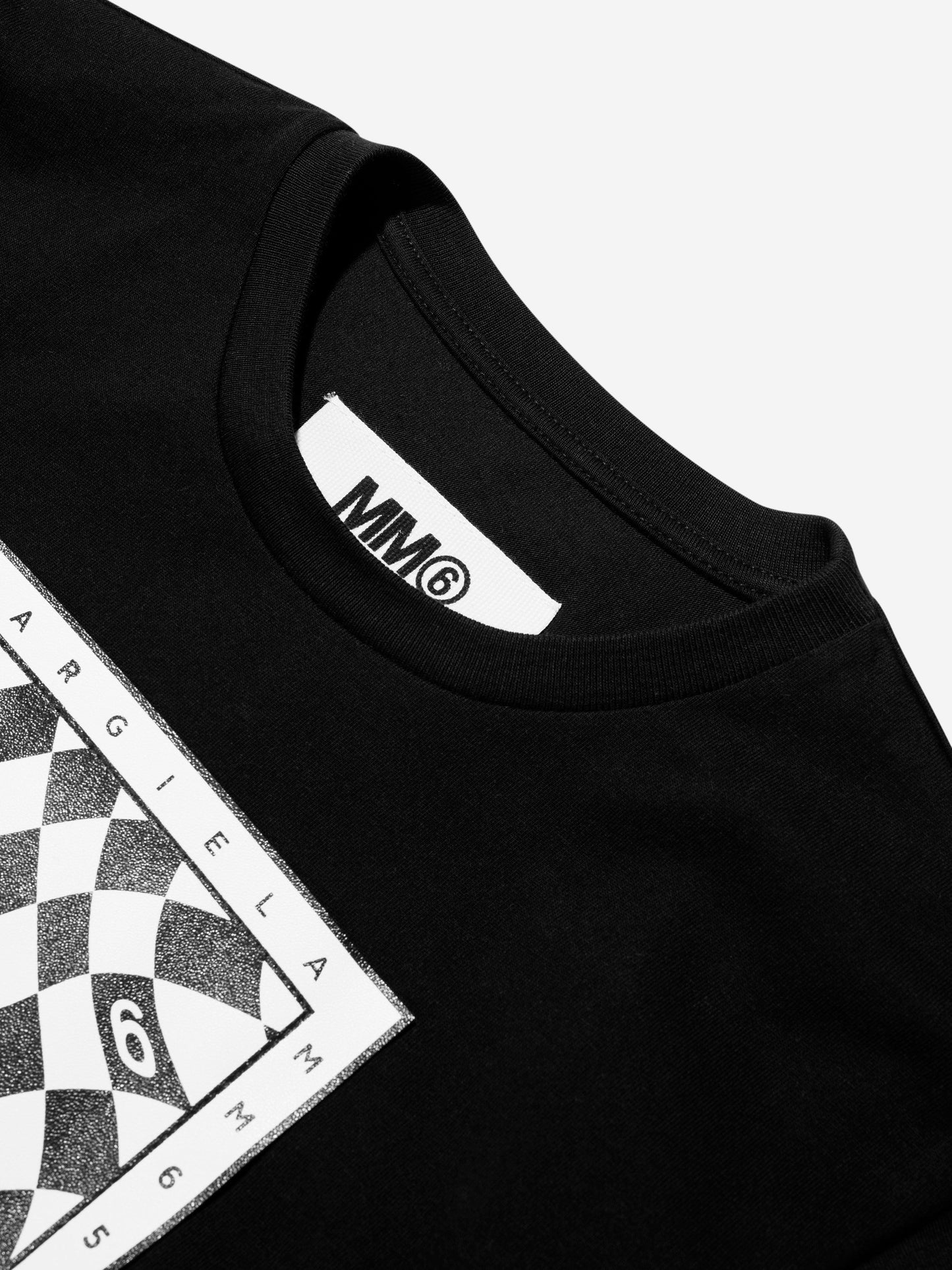 MM6 Maison Margiela 儿童短款徽标印花 T 恤（黑色）