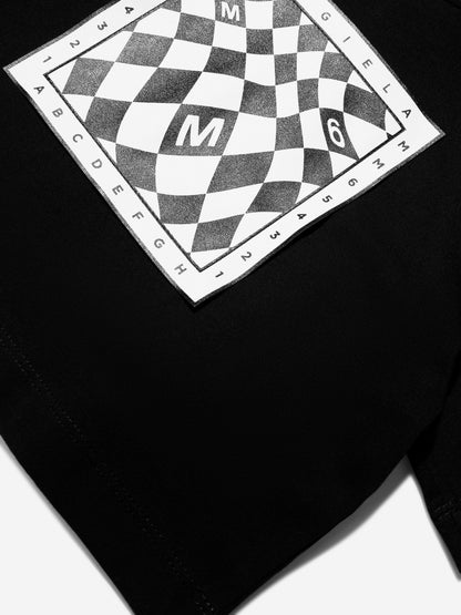 MM6 Maison Margiela 儿童短款徽标印花 T 恤（黑色）