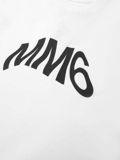 MM6 Maison Margiela 儿童白色徽标 T 恤连衣裙