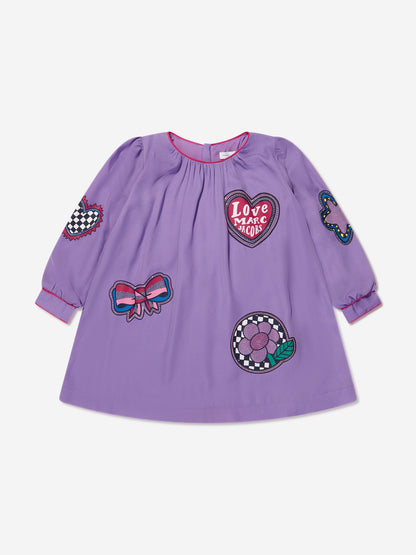 MARC JACOBS 女童徽章印花连衣裙（紫色）