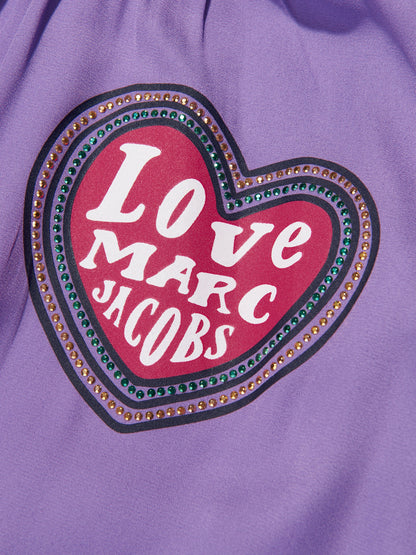 MARC JACOBS 女童徽章印花连衣裙（紫色）