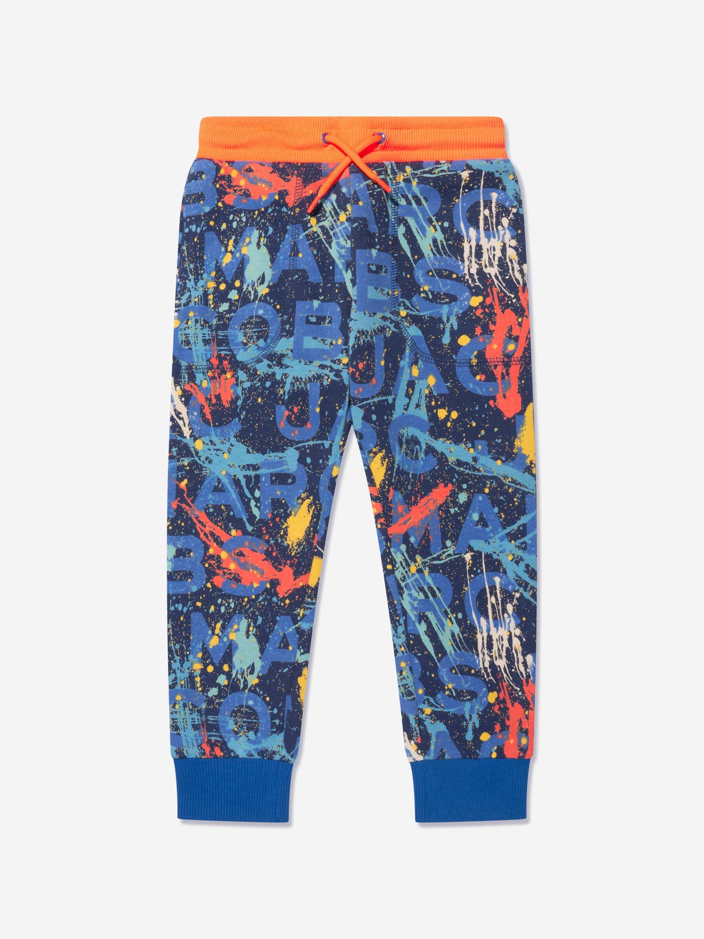 MARC JACOBS 男童蓝色 Paint Monogram 慢跑裤