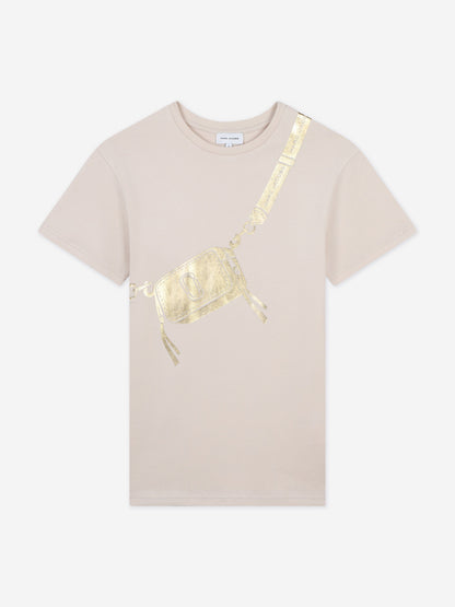 MARC JACOBS 女童 Snapshot 包袋 T 恤连衣裙（象牙色）