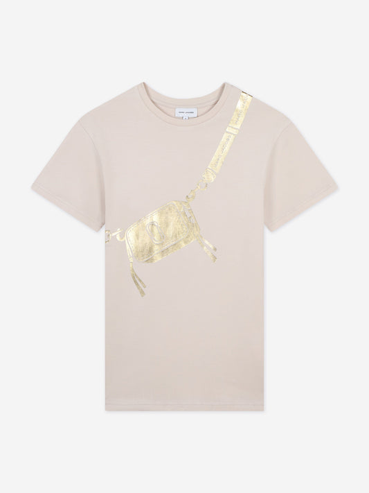 MARC JACOBS 女童 Snapshot 包袋 T 恤连衣裙（象牙色）