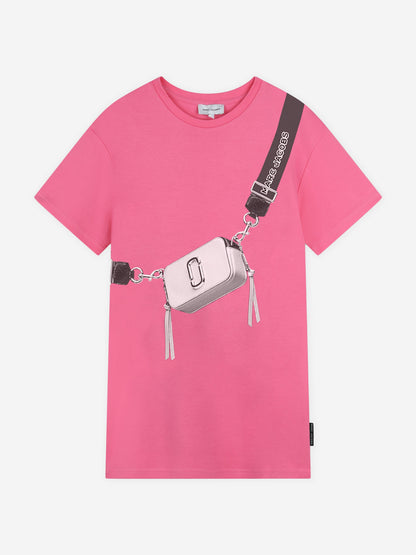 MARC JACOBS 女童 Snapshot 包 T 恤连衣裙（粉色）