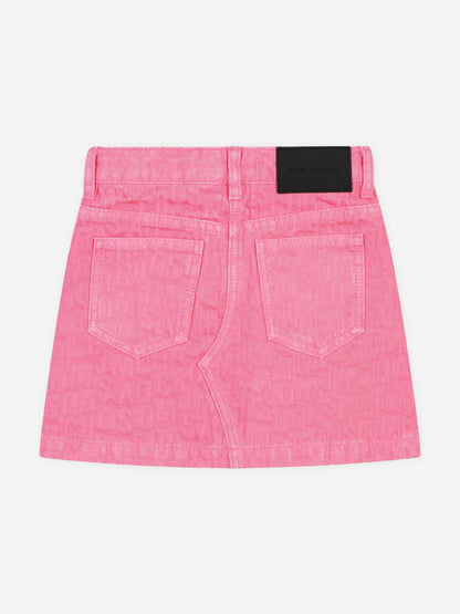 MARC JACOBS 女童提花徽标半身裙（粉色）