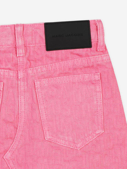 MARC JACOBS 女童提花徽标半身裙（粉色）