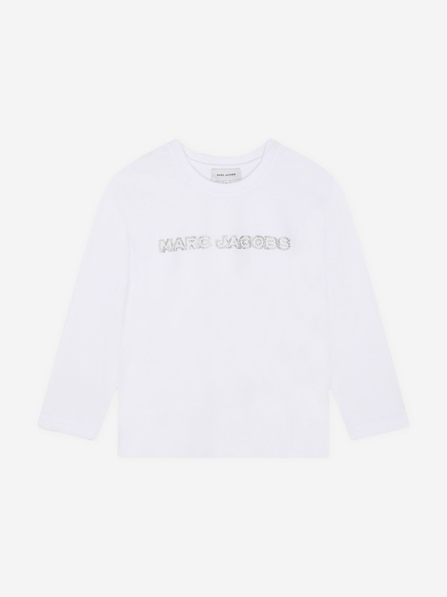 MARC JACOBS 女童长袖钻石徽标 T 恤（白色）