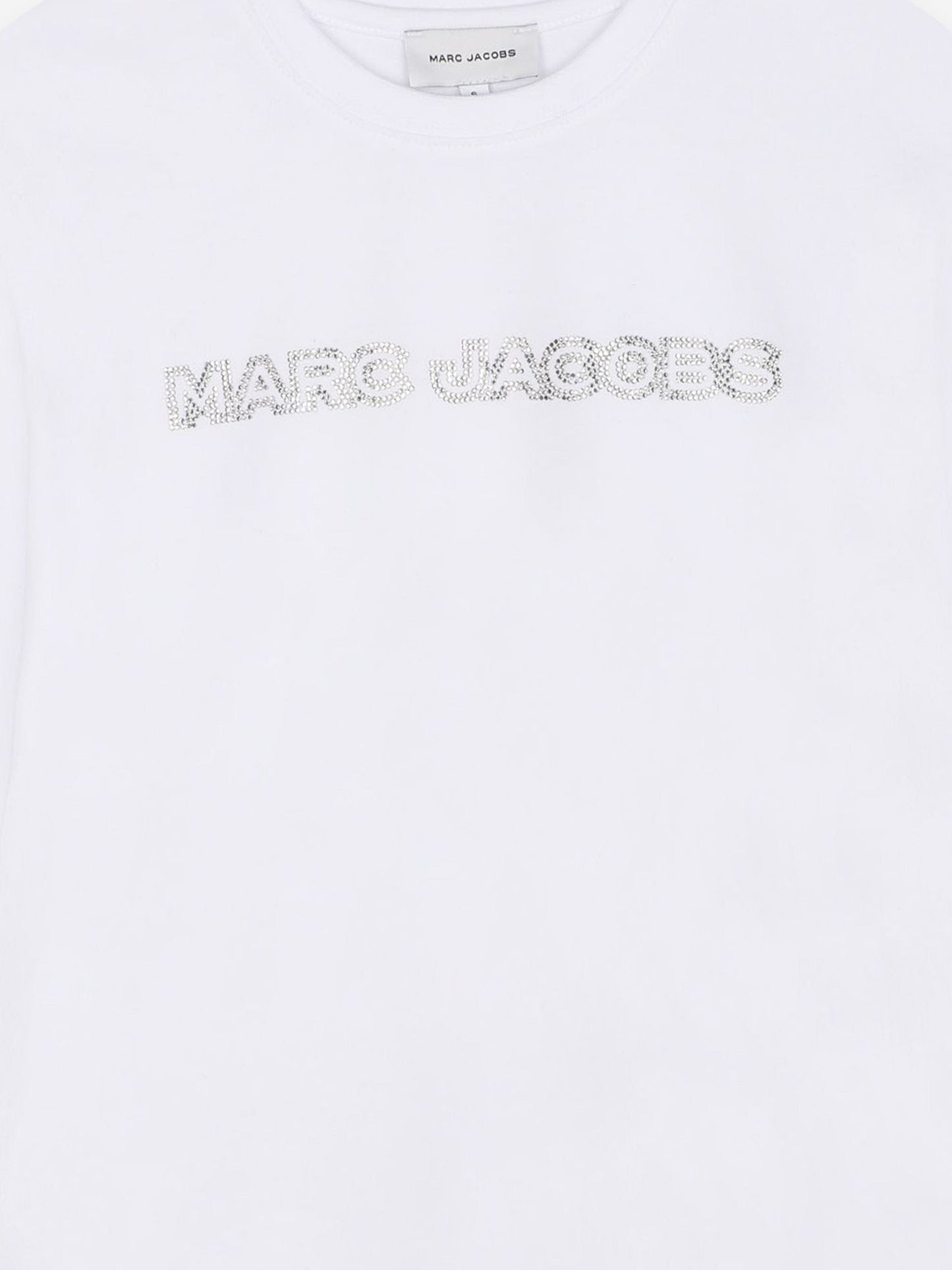 MARC JACOBS 女童长袖钻石徽标 T 恤（白色）