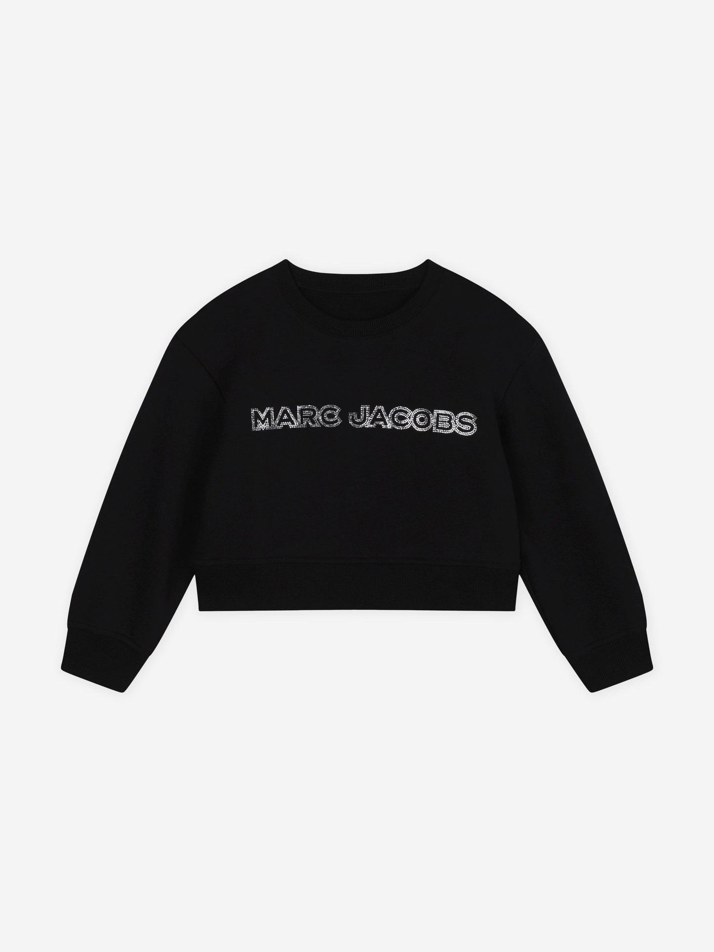MARC JACOBS 女童 Diamante 徽标短款运动衫（黑色）
