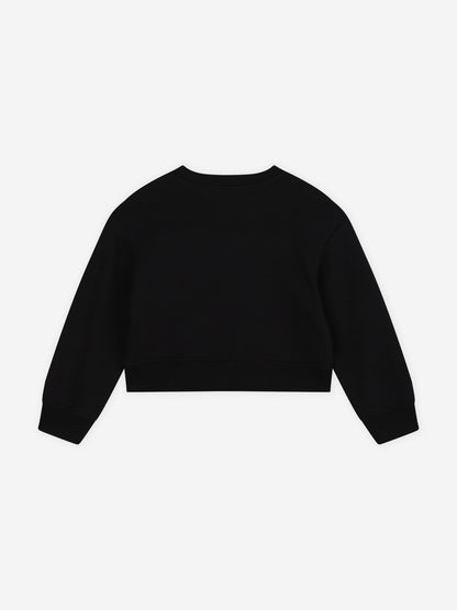 MARC JACOBS 女童 Diamante 徽标短款运动衫（黑色）