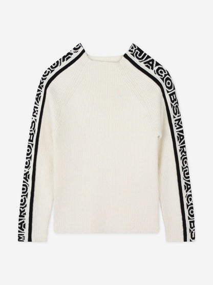 MARC JACOBS 女童象牙色徽标套头衫
