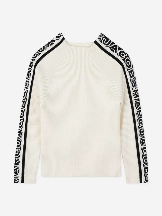 MARC JACOBS 女童象牙色徽标套头衫