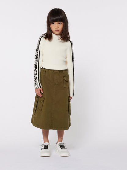 MARC JACOBS 女童象牙色徽标套头衫
