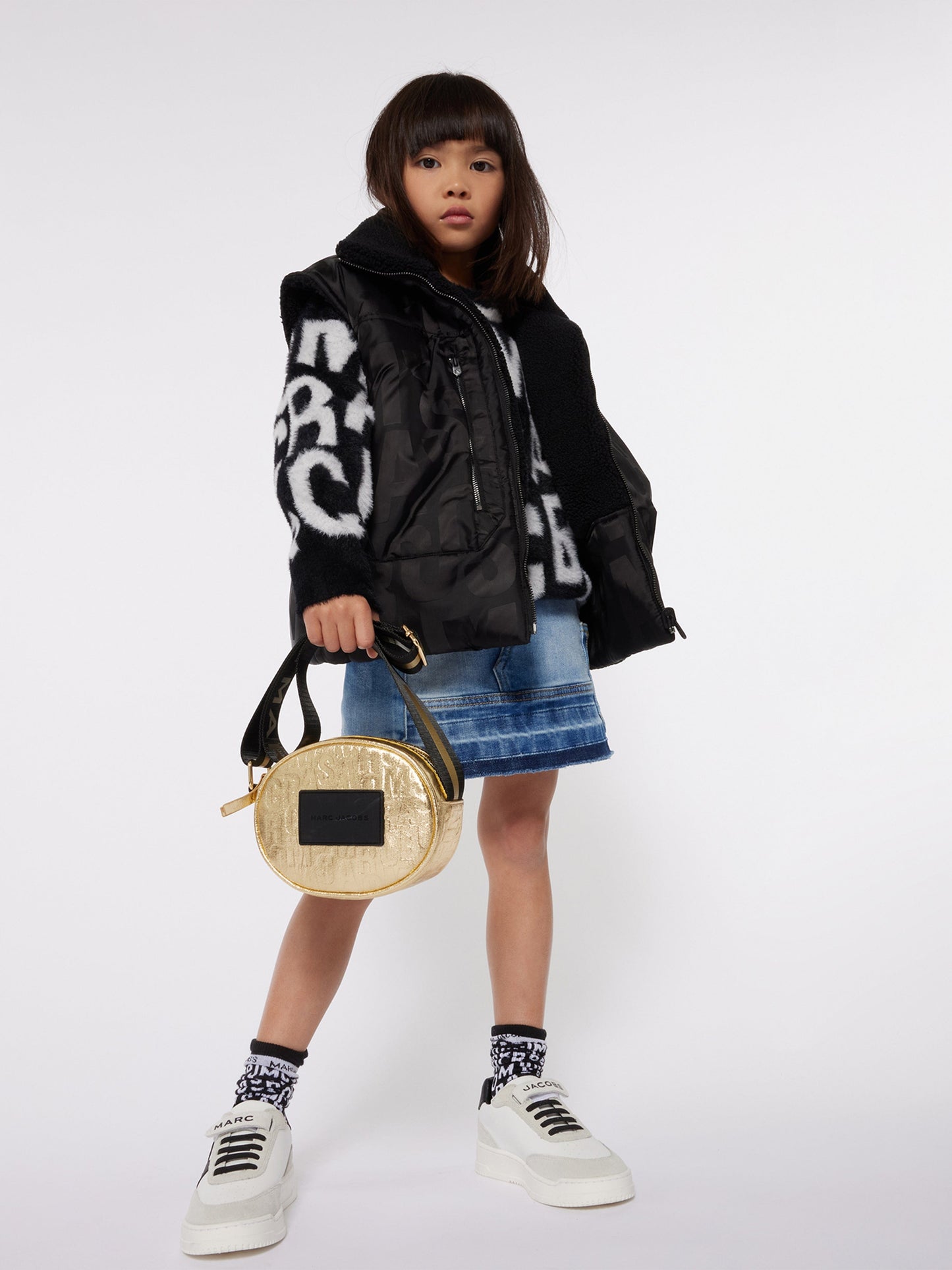 MARC JACOBS 儿童双面羽绒马甲 (黑色)
