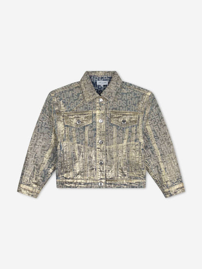 MARC JACOBS 女童金色金属效果牛仔夹克