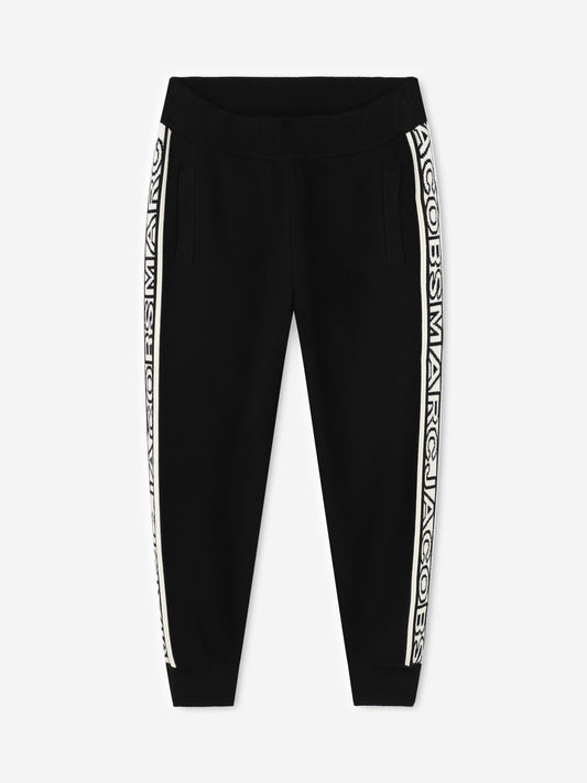 MARC JACOBS 儿童徽标装饰慢跑裤（黑色）