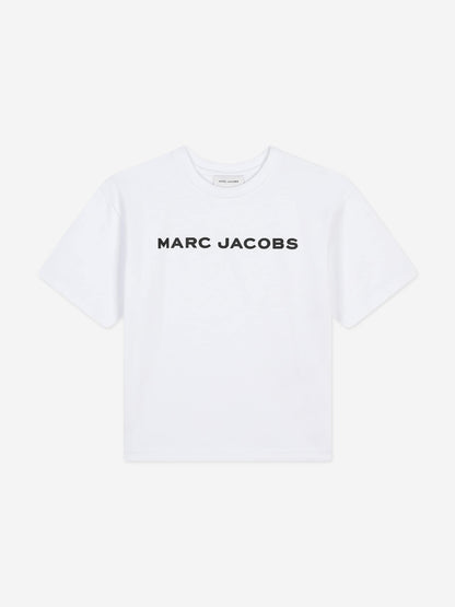 MARC JACOBS 儿童徽标印花 T 恤（白色）