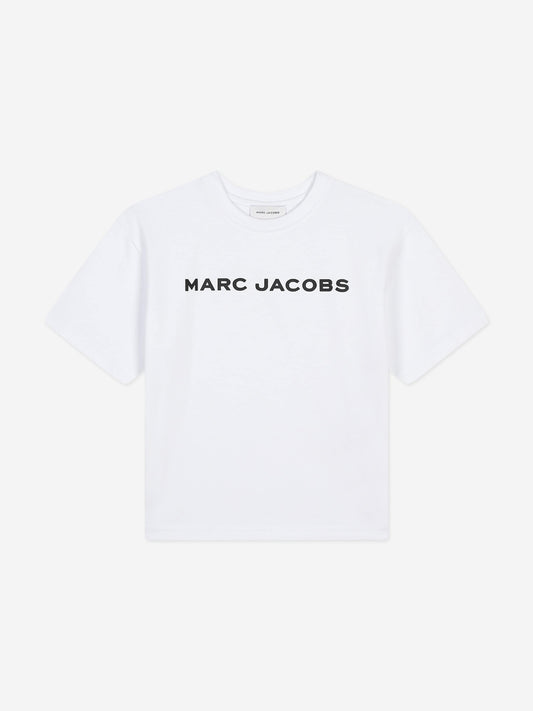 MARC JACOBS 儿童徽标印花 T 恤（白色）