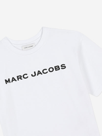 MARC JACOBS 儿童徽标印花 T 恤（白色）
