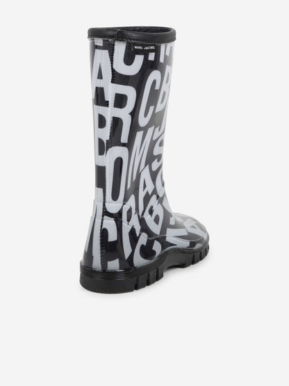 MARC JACOBS 儿童徽标雨靴（黑色）