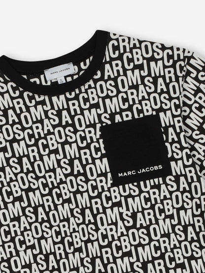 MARC JACOBS 儿童徽标口袋 T 恤（黑色）